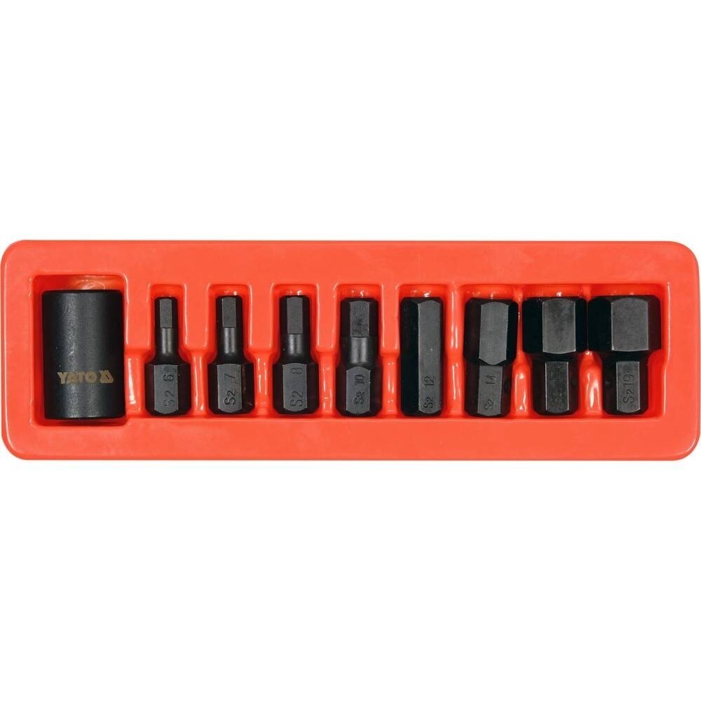 1/2" Galvučių smūginių su antgaliais rinkinys (HEX) (9vnt) 1/2" Galvučių smūginių su antgaliais rinkinys (HEX) (9vnt)