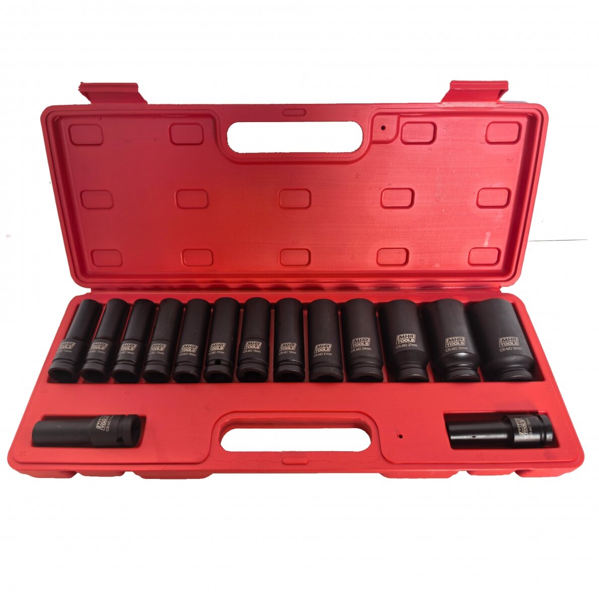 1/2" Prailgintų smūginių galvučių rinkinys 15vnt. (10-32mm) 12-kampės 1/2" Prailgintų smūginių galvučių rinkinys 15vnt. (10-32mm) 12-kampės