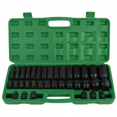 1/2" Galvučių smūginių rinkinys 8-32mm 35vnt. 1/2" Galvučių smūginių rinkinys 8-32mm 35vnt.