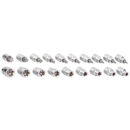 1/2" Galvučių rinkinys E+Torx 19vnt. 1