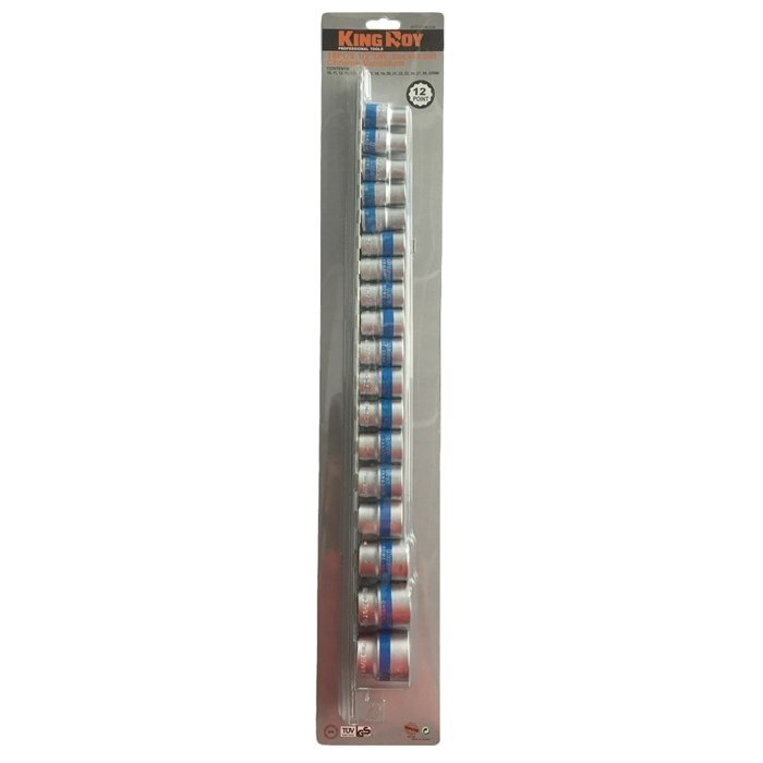 1/2" Galvučių rinkinys 18vnt. 12-kampės 1/2" Galvučių rinkinys 18vnt. 12-kampės