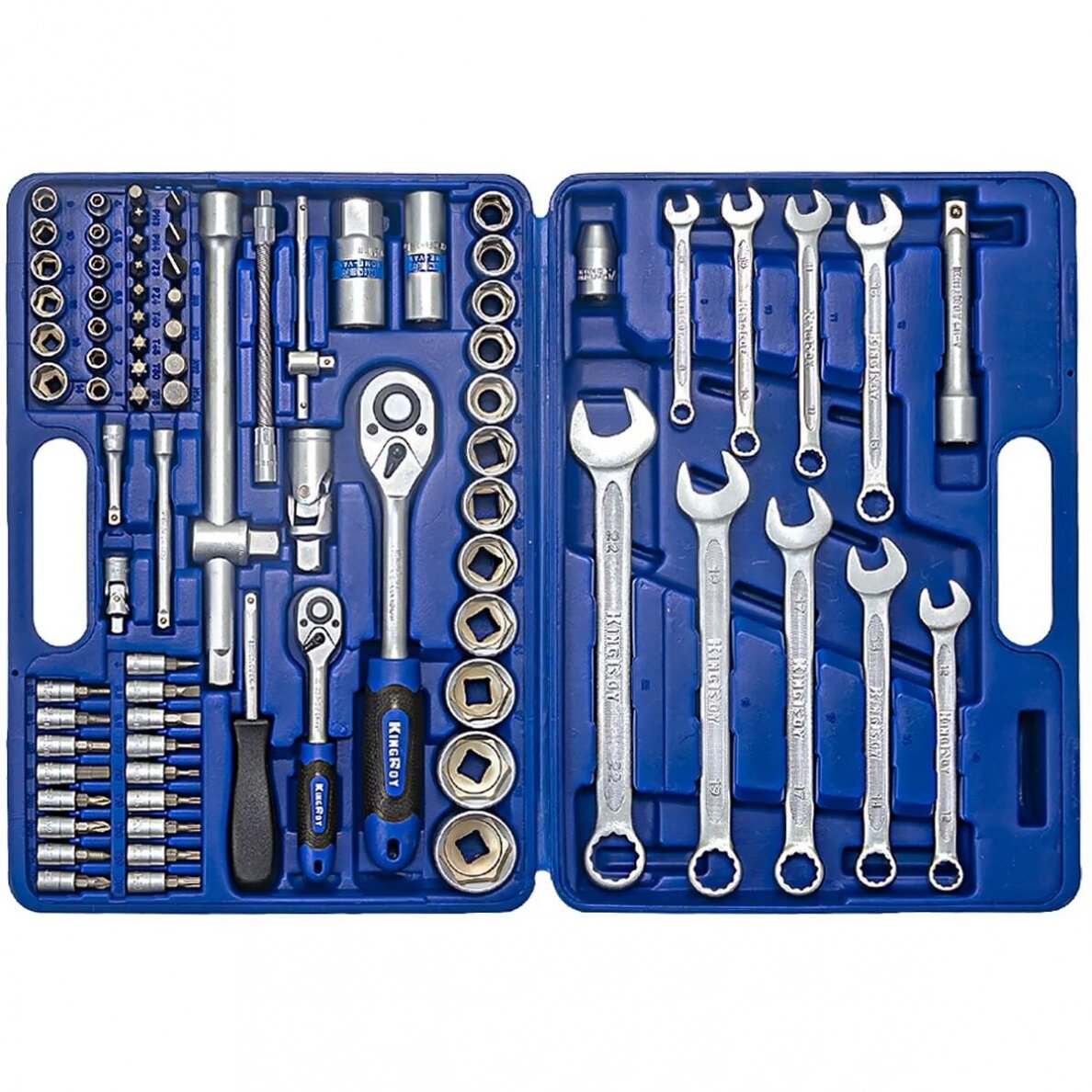 1/4" + 1/2" Galvučių ir raktų rinkinys 82vnt. 3 1/4" + 1/2" Galvučių ir raktų rinkinys 82vnt. 3
