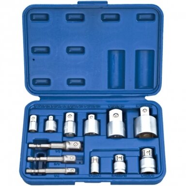 1/4" + 3/8" + 1/2" + 3/4" Adapterių rinkinys 12vnt. 1/4" + 3/8" + 1/2" + 3/4" Adapterių rinkinys 12vnt.