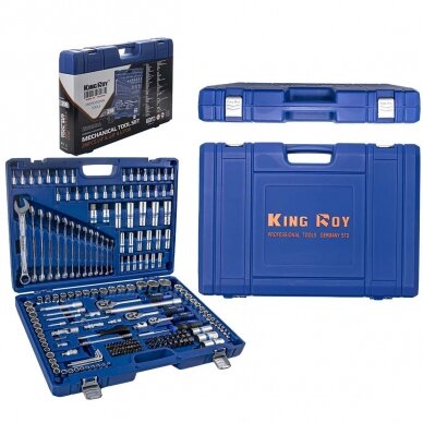 1/4" + 3/8" + 1/2" Galvučių ir raktų rinkinys 218vnt. 10