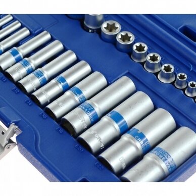 1/4" + 3/8" + 1/2" E - Galvučių rinkinys 28vnt. 3 1/4" + 3/8" + 1/2" E - Galvučių rinkinys 28vnt. 3