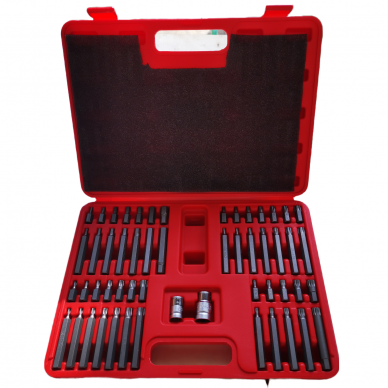 Antgalių rinkinys TORX. TORX SEC. HEX. SPLINE 54vnt. Antgalių rinkinys TORX. TORX SEC. HEX. SPLINE 54vnt.
