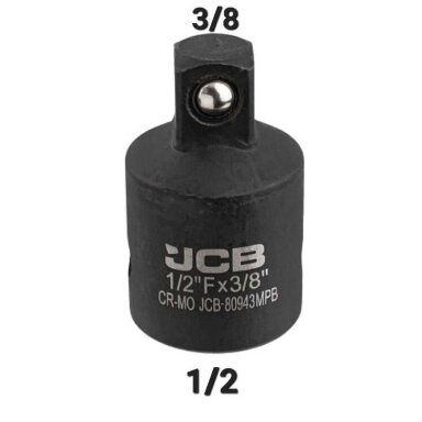 Adapteris smūginis 1/2"(F) - 3/8"(M)