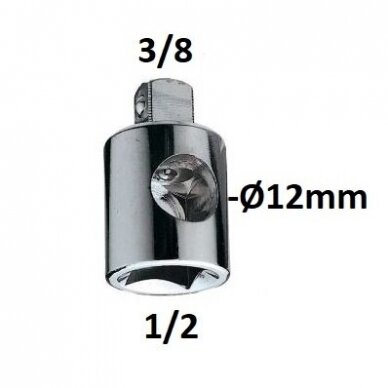 Adapteris 3 krypčių 1/2" - 3/8" Adapteris 3 krypčių 1/2" - 3/8"