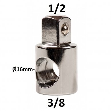 Adapteris 3 krypčių 3/8" - 1/2" Adapteris 3 krypčių 3/8" - 1/2"