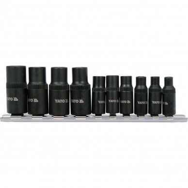 Adapterių rinkinys sriegikliams 1/4", 3/8" (10vnt) 2 Adapterių rinkinys sriegikliams 1/4", 3/8" (10vnt) 2
