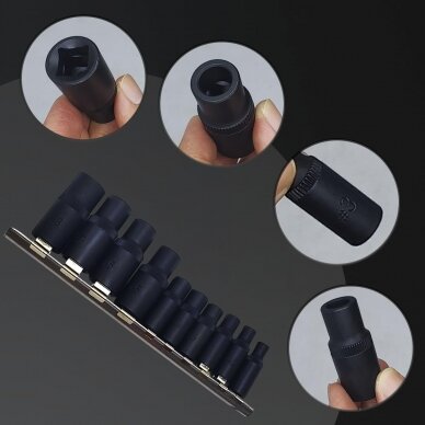 Adapterių rinkinys sriegikliams 1/4", 3/8 10vnt. 4