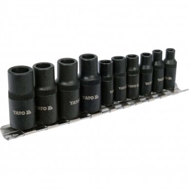 Adapterių rinkinys sriegikliams 1/4", 3/8" (10vnt) Adapterių rinkinys sriegikliams 1/4", 3/8" (10vnt)