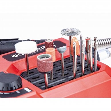 Akumuliatorinis mini tiesinis šlifuoklis su priedais 20V LI-ION 6 Akumuliatorinis mini tiesinis šlifuoklis su priedais 20V LI-ION 6
