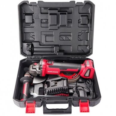 Akumuliatorinis šlifuoklis kampinis 125mm 20V LI-ION (plastikinė dėžė) 8 Akumuliatorinis šlifuoklis kampinis 125mm 20V LI-ION (plastikinė dėžė) 8
