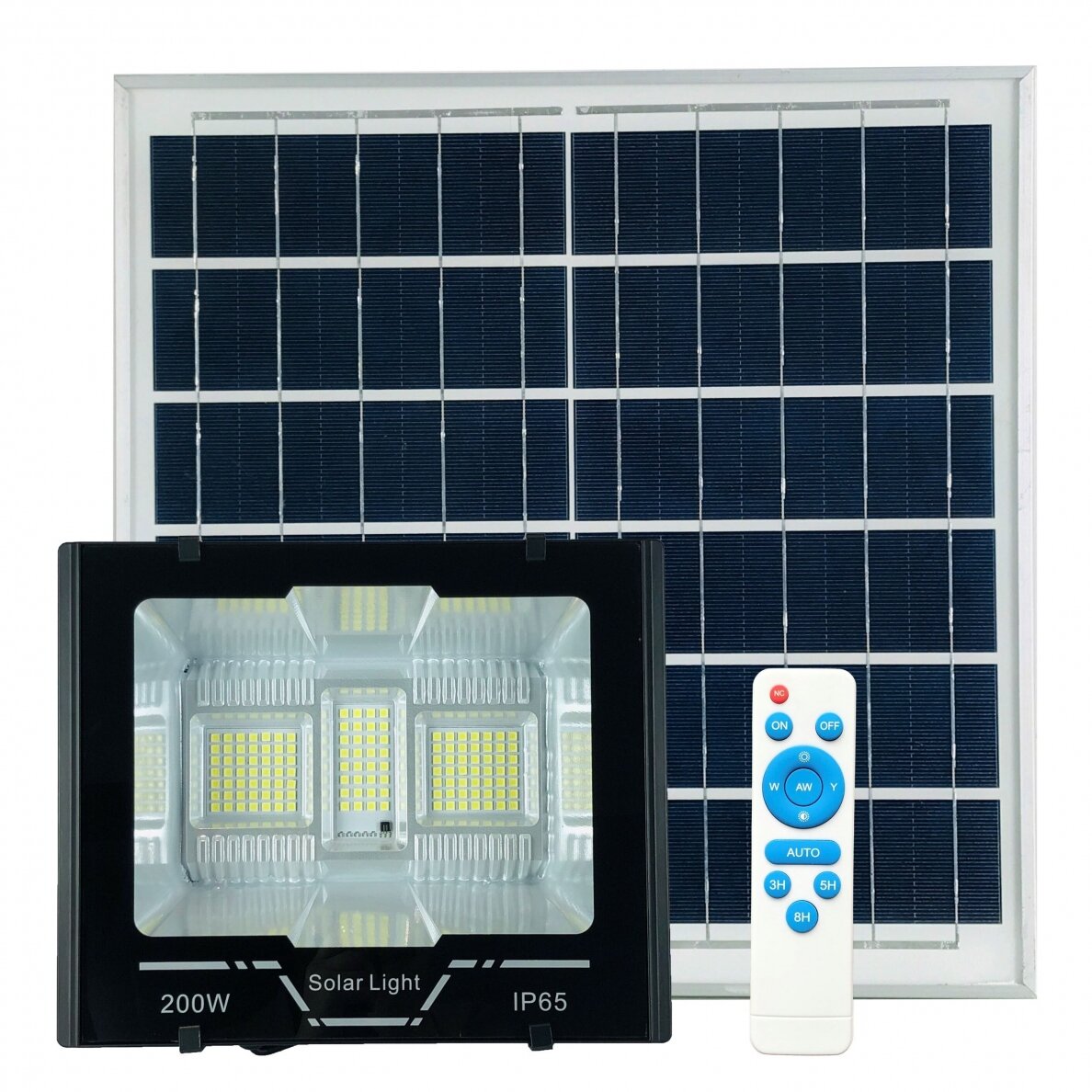 Autonominis šviestuvas su saulės baterija ir šviesos jutikliu 200W Autonominis šviestuvas su saulės baterija ir šviesos jutikliu 200W