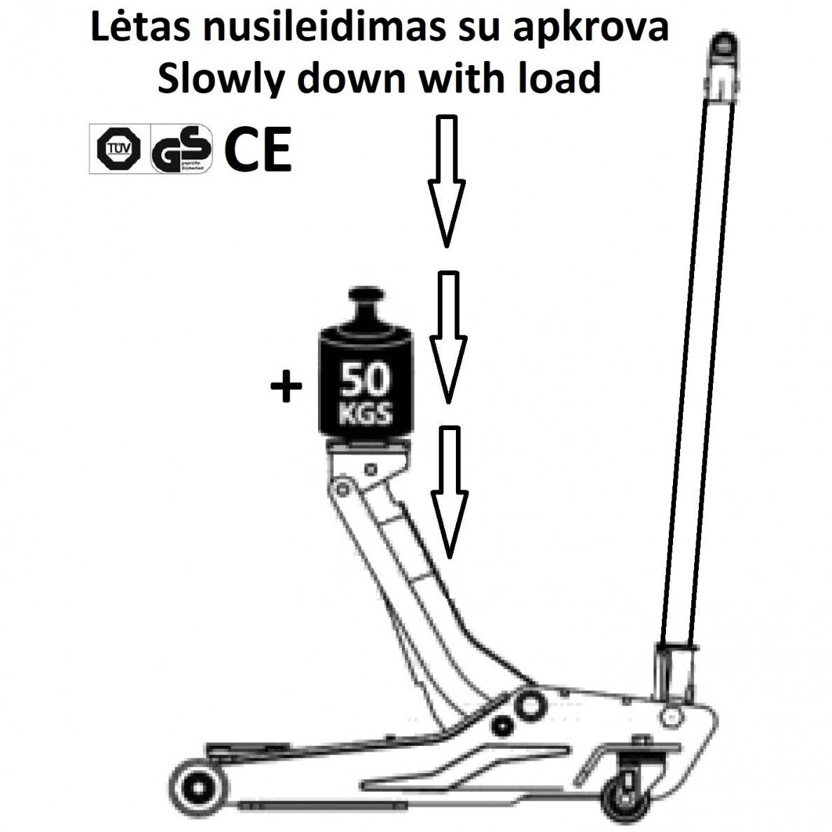 Domkratas su ratukais 1.5t (alium.) 2 Domkratas su ratukais 1.5t (alium.) 2