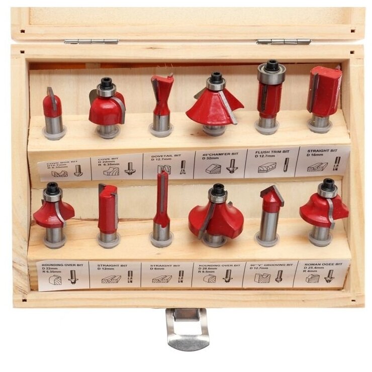 Frezų medžiui rinkinys (12vnt) 3 Frezų medžiui rinkinys (12vnt) 3