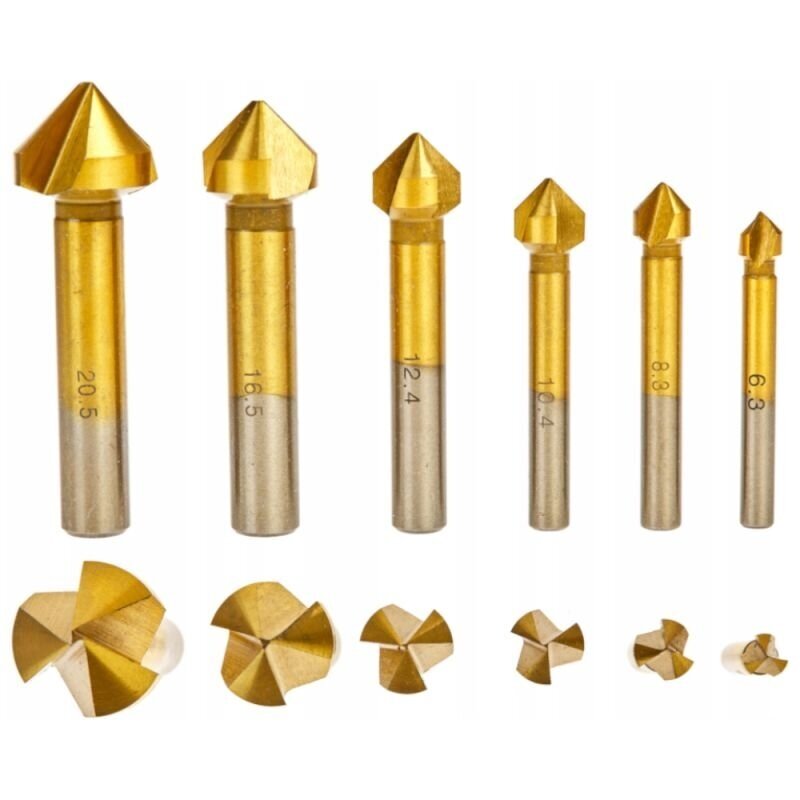 Frezų kūginių medžiui rinkinys (6.3-20.5mm)(6vnt) Frezų kūginių medžiui rinkinys (6.3-20.5mm)(6vnt)