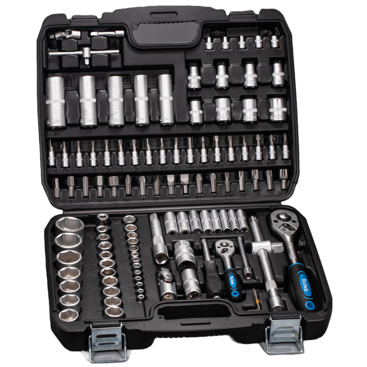 Galvučių rinkinys 1/2" + 1/4" 108vnt. 6-kampės Galvučių rinkinys 1/2" + 1/4" 108vnt. 6-kampės