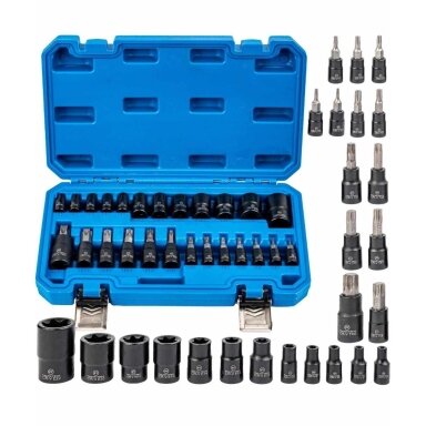 Galvučių rinkinys e-torx 1/4" 3/8" 1/2" 25vnt.