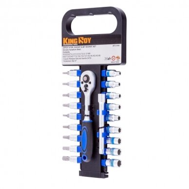 Galvučių ir galvučių su antgaliais TORX. HEX rinkinys 1/4" (20vnt) 1 Galvučių ir galvučių su antgaliais TORX. HEX rinkinys 1/4" (20vnt) 1