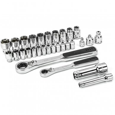 Galvučių rinkinys 3/8"+1/4" (30vnt) 1 Galvučių rinkinys 3/8"+1/4" (30vnt) 1