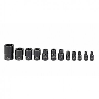 Galvučių rinkinys e-torx 1/4" 3/8" 1/2" 25vnt. 4 Galvučių rinkinys e-torx 1/4" 3/8" 1/2" 25vnt. 4