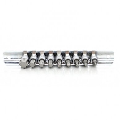 Galvučių su antgaliu rinkinys 1/4" (torx)(9vnt) 1