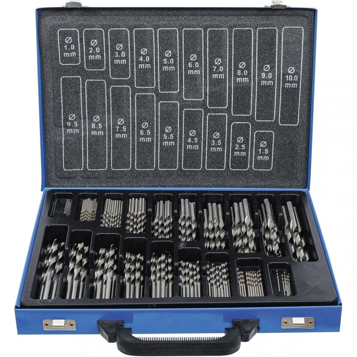 Grąžtų metalui rinkinys DIN338 170vnt. (1-10mm) Grąžtų metalui rinkinys DIN338 170vnt. (1-10mm)