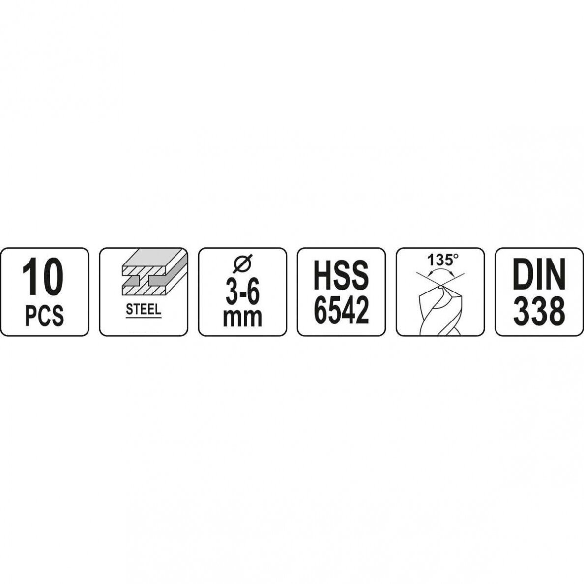 Grąžtų rinkinys HSS dvipusiai (10vnt) 3.0-6.0mm 2 Grąžtų rinkinys HSS dvipusiai (10vnt) 3.0-6.0mm 2