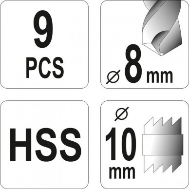 Grąžtų rinkinys kontaktiniams taškams nugręžti HSS (9vnt)(HSS) 4 Grąžtų rinkinys kontaktiniams taškams nugręžti HSS (9vnt)(HSS) 4