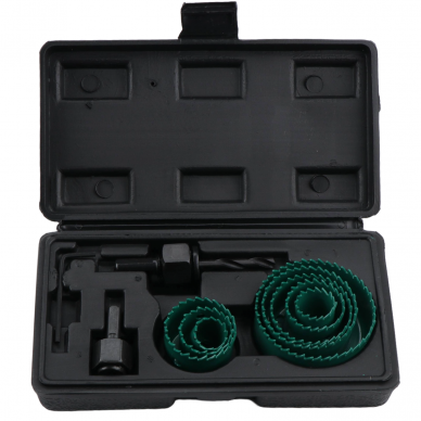 Gręžimo karūnų medžiui rinkinys 11vnt. 19/64mm Gręžimo karūnų medžiui rinkinys 11vnt. 19/64mm