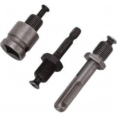 Griebtuvas gręžtuvui 1/2'' Ø2-13mm su adapteriais 4vnt. 4 Griebtuvas gręžtuvui 1/2'' Ø2-13mm su adapteriais 4vnt. 4