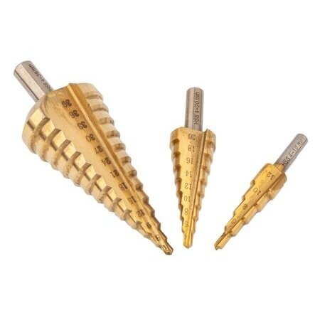 Grąžtų pakopinių rinkinys 3vnt. (4-39mm) 1