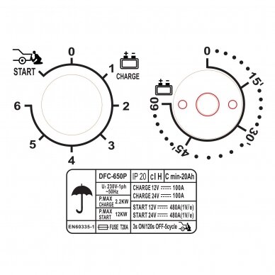 Įkroviklis-paleidėjas akumuliatoriui 12/24V 480A 1000Ah 1 Įkroviklis-paleidėjas akumuliatoriui 12/24V 480A 1000Ah 1