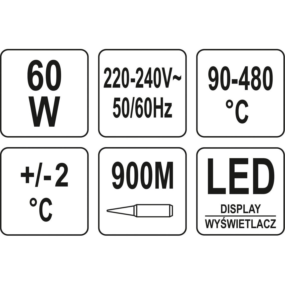 Litavimo stotelė su LCD ekranu 60W 900M 5