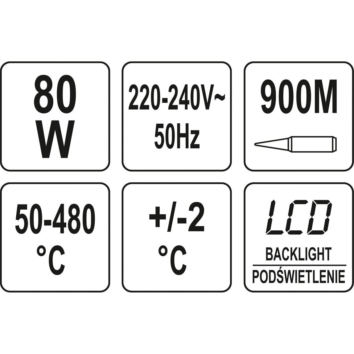 Lituoklis su LCD ekranu 80W 900M 5 Lituoklis su LCD ekranu 80W 900M 5