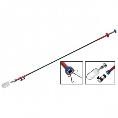 Magnetinis kotas lankstus 700mm su griebtuvu, veidrodėliu ir LED Magnetinis kotas lankstus 700mm su griebtuvu, veidrodėliu ir LED
