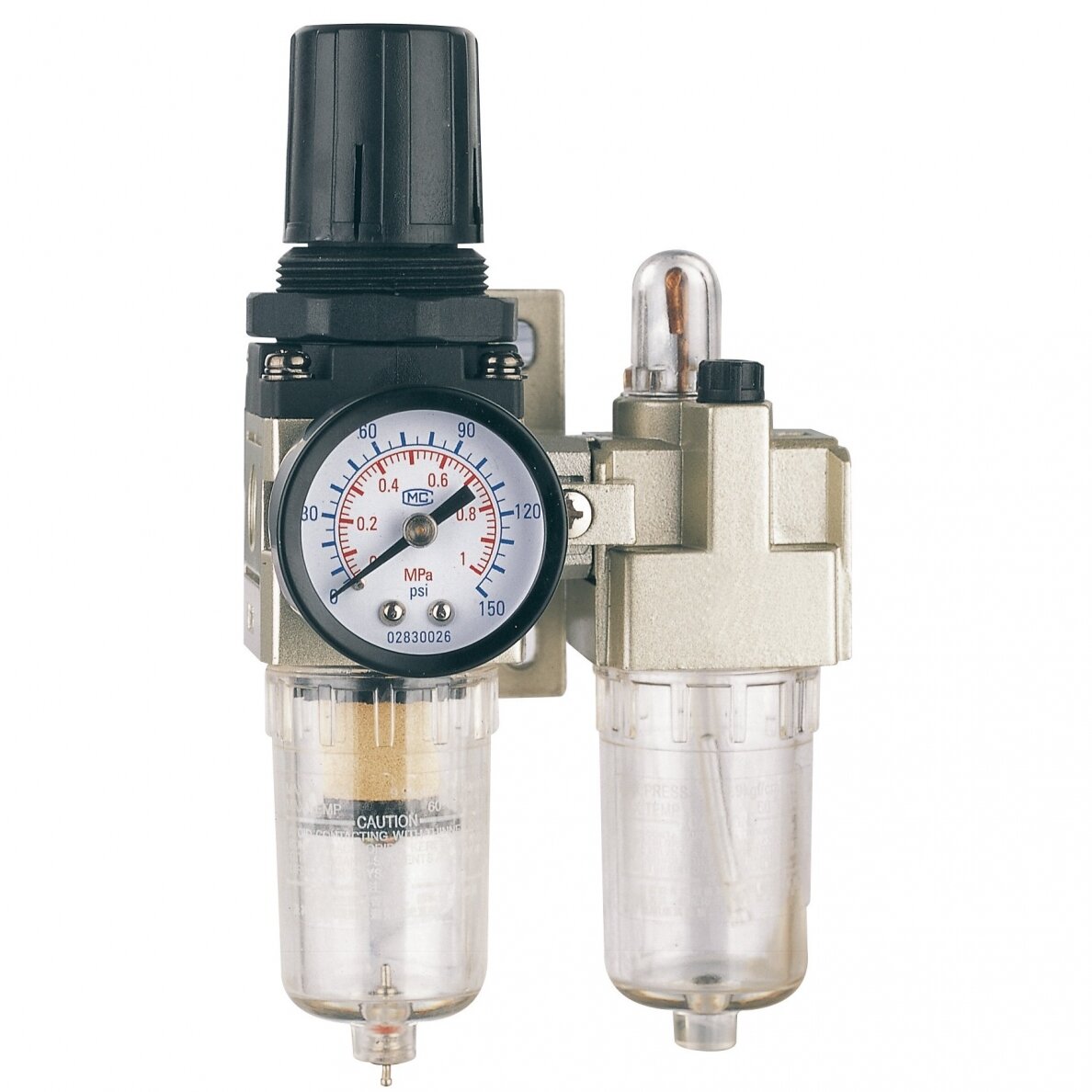 Oro srauto reguliatorius 1/4" su filtru ir tepaline Oro srauto reguliatorius 1/4" su filtru ir tepaline