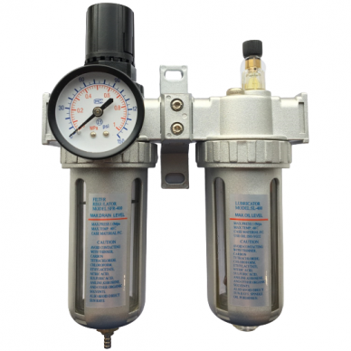 Oro srauto reguliatorius 1/2 su filtru ir tepaline Oro srauto reguliatorius 1/2 su filtru ir tepaline