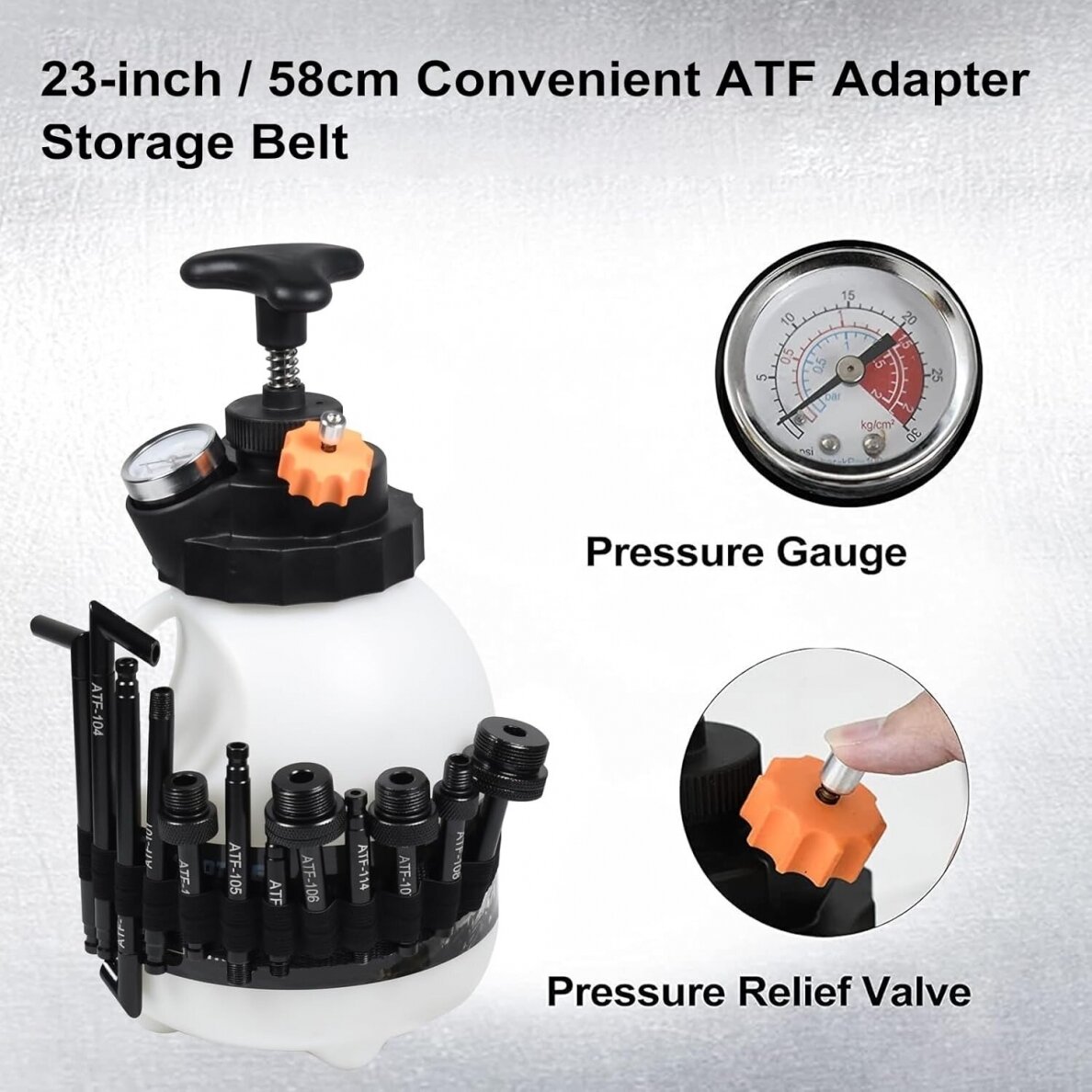 Pavarų dėžės tepalo užpildymo įrenginys 3l su ATF adapterių rinkiniu 3