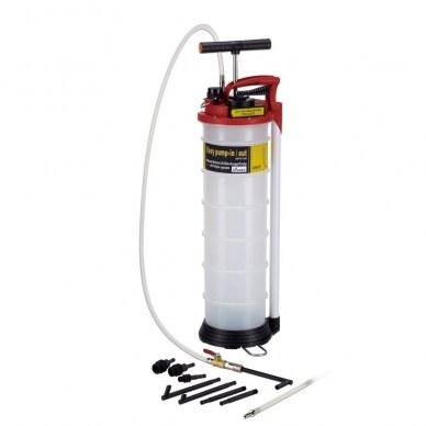 Pavarų dėžės tepalo keitimo bakas 6l su ATF adapterių rink. Pavarų dėžės tepalo keitimo bakas 6l su ATF adapterių rink.