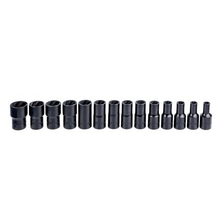 Pažeistų veržlių atsukėjų rinkinys 16vnt. 1/2"  8-27mm 3