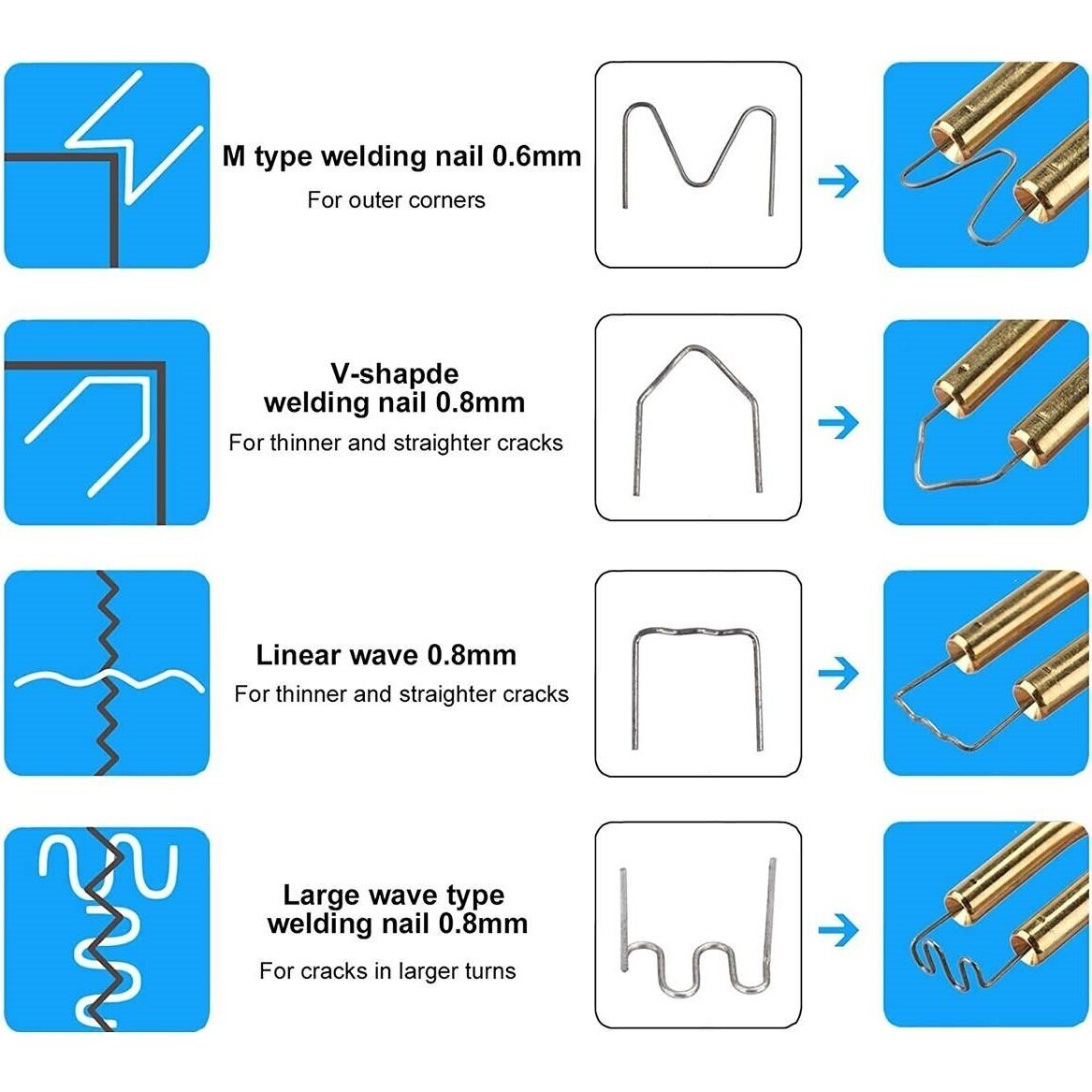 Plastiko suvirinimo aparatas 70W su kabėmis (400vnt) rinkinys 1 Plastiko suvirinimo aparatas 70W su kabėmis (400vnt) rinkinys 1