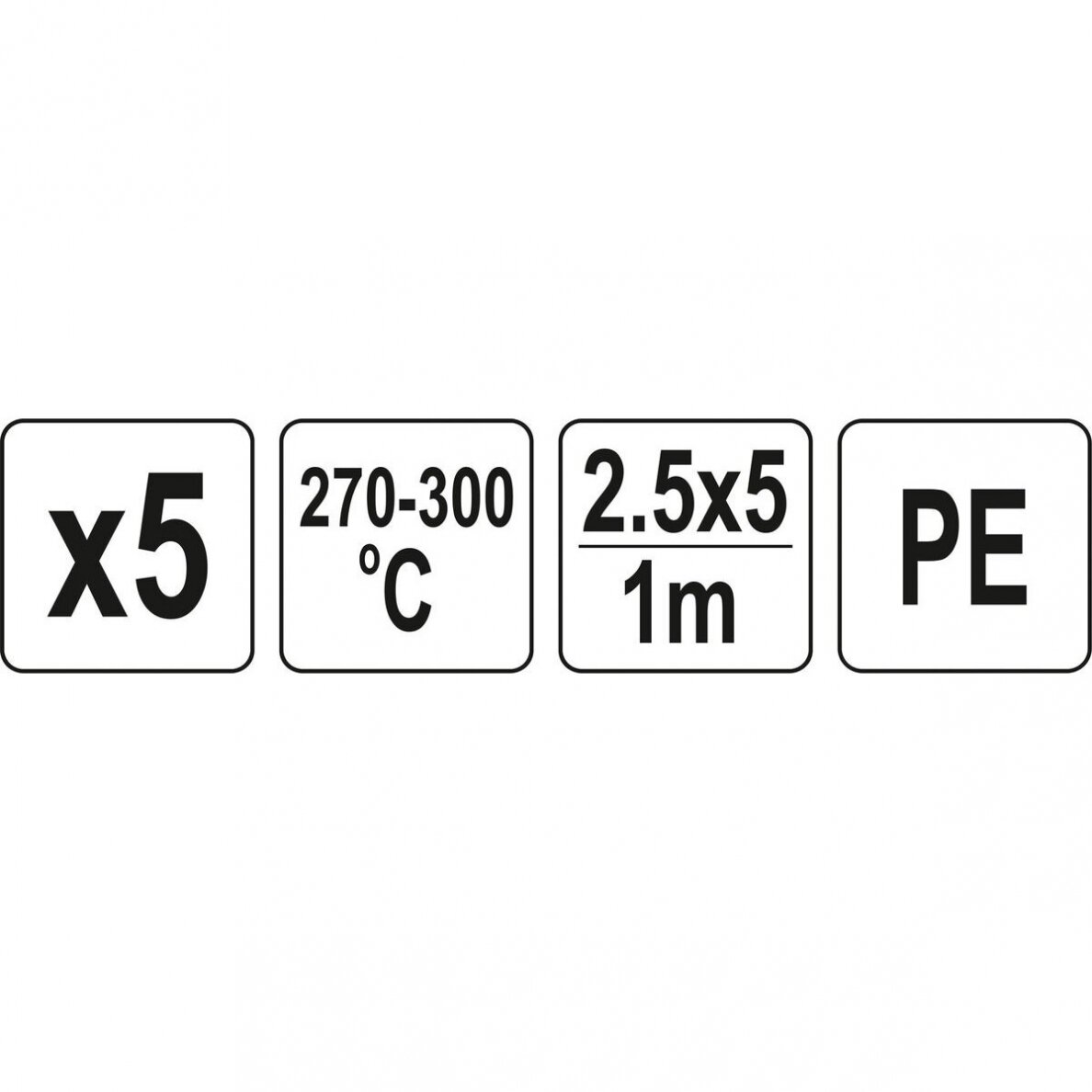 Plastiko suvirinimo juostų rinkinys (5vnt) (PE polietilenas) 2.5x5mm 5х1m 2 Plastiko suvirinimo juostų rinkinys (5vnt) (PE polietilenas) 2.5x5mm 5х1m 2