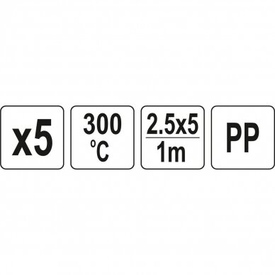 Plastiko suvirinimo juostų rinkinys (5vnt) (PP polipropilenas) 2.5x5mm 5х1m 2 Plastiko suvirinimo juostų rinkinys (5vnt) (PP polipropilenas) 2.5x5mm 5х1m 2