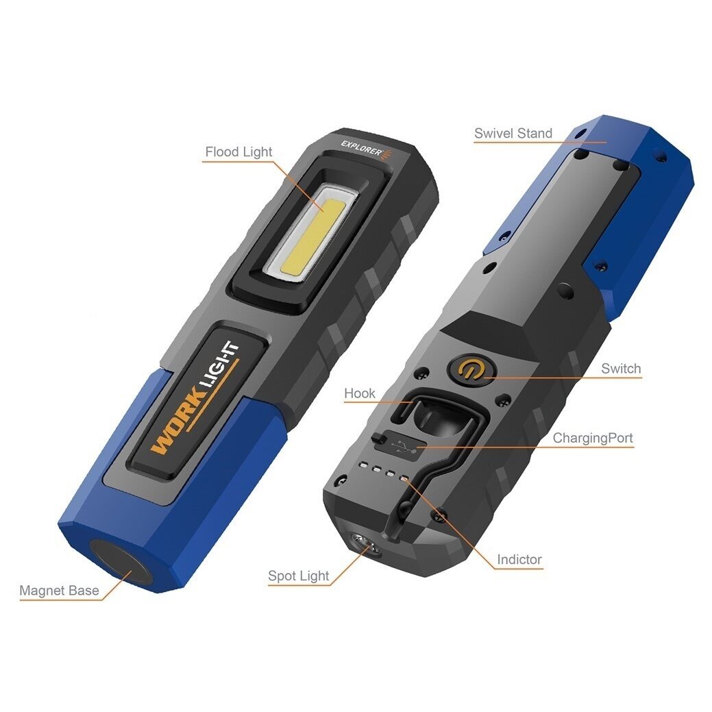 Prožektorius darbui COB+LED-SMD (įkraunamas) 2 Prožektorius darbui COB+LED-SMD (įkraunamas) 2