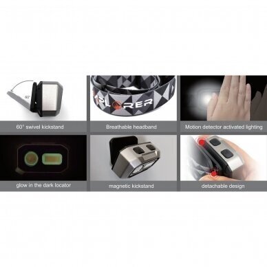 Prožektorius darbui Osram + COB LED (ant galvos) (įkraunamas, su magnetu) 1 Prožektorius darbui Osram + COB LED (ant galvos) (įkraunamas, su magnetu) 1