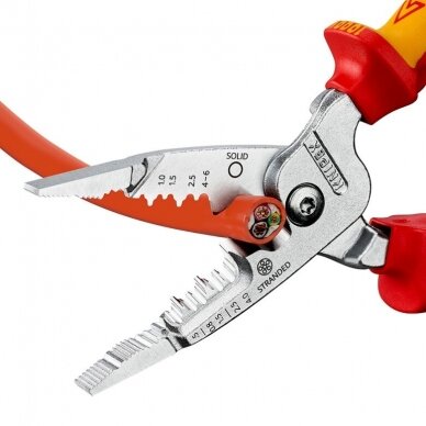 Replės elektros instaliacijos darbams daugiafunkc. VDE 200mm KNIPEX 4 Replės elektros instaliacijos darbams daugiafunkc. VDE 200mm KNIPEX 4