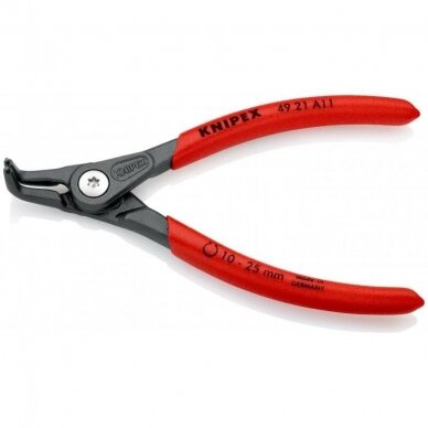 Replės išoriniams žiedams. Lenktos 130mm (Ø10-25mm) KNIPEX 2